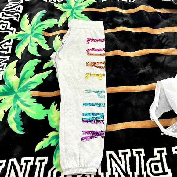 Vintage Victoria's Secret PINK Sequin Capri Sweats Joggers Size S - Picture 2 of 6